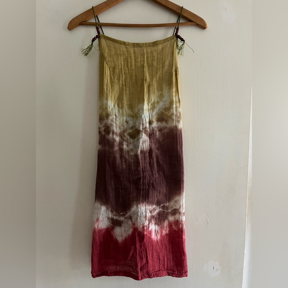 Tie-Dye Spaghetti Strap Gauze Dress Size S